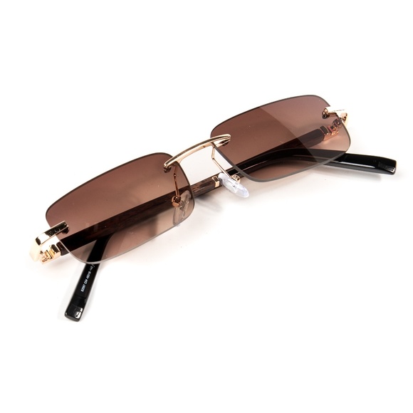 Mens Gold Brown Tint Hip Hop Fashion Sunglasses - Picture 4 of 5